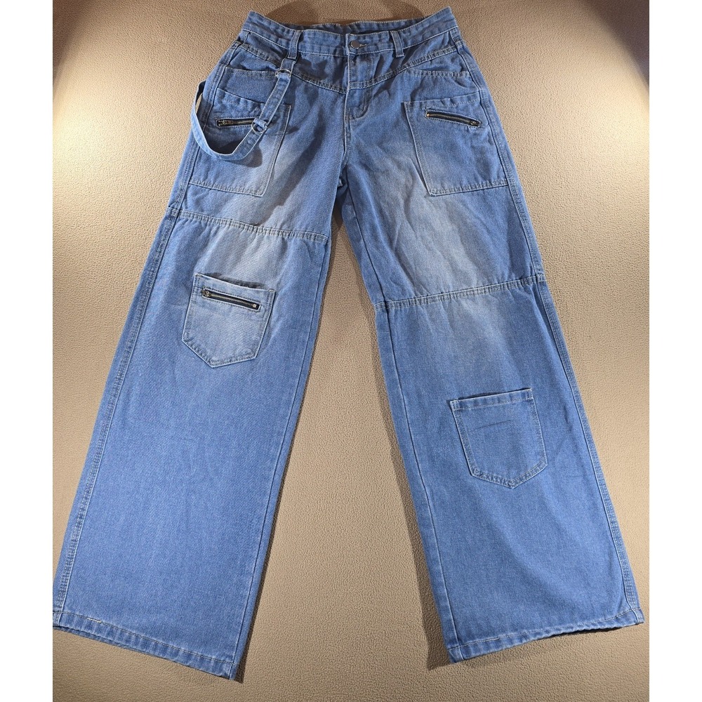 NVFelix Women's  Streetwear‎ Y2K Style Wide-Leg Cargo Jeans Size Large